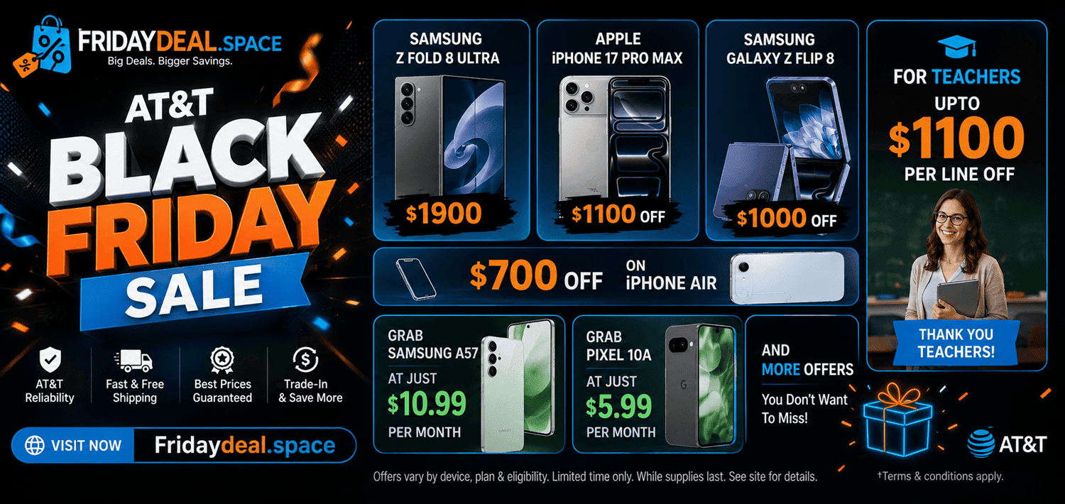 AT&T Black Friday 2026 Deals: Up to $1900 OFF Flagship Phones!