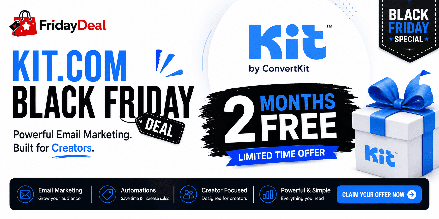 ConvertKit Black Friday Sale – 2 Months Free, Check Similar Offers!