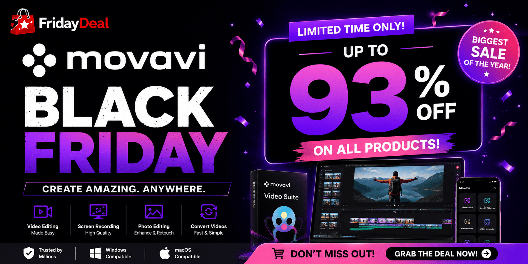 Movavi Black Friday 2026 – Upto 93% Discount, Sale is Live Now!