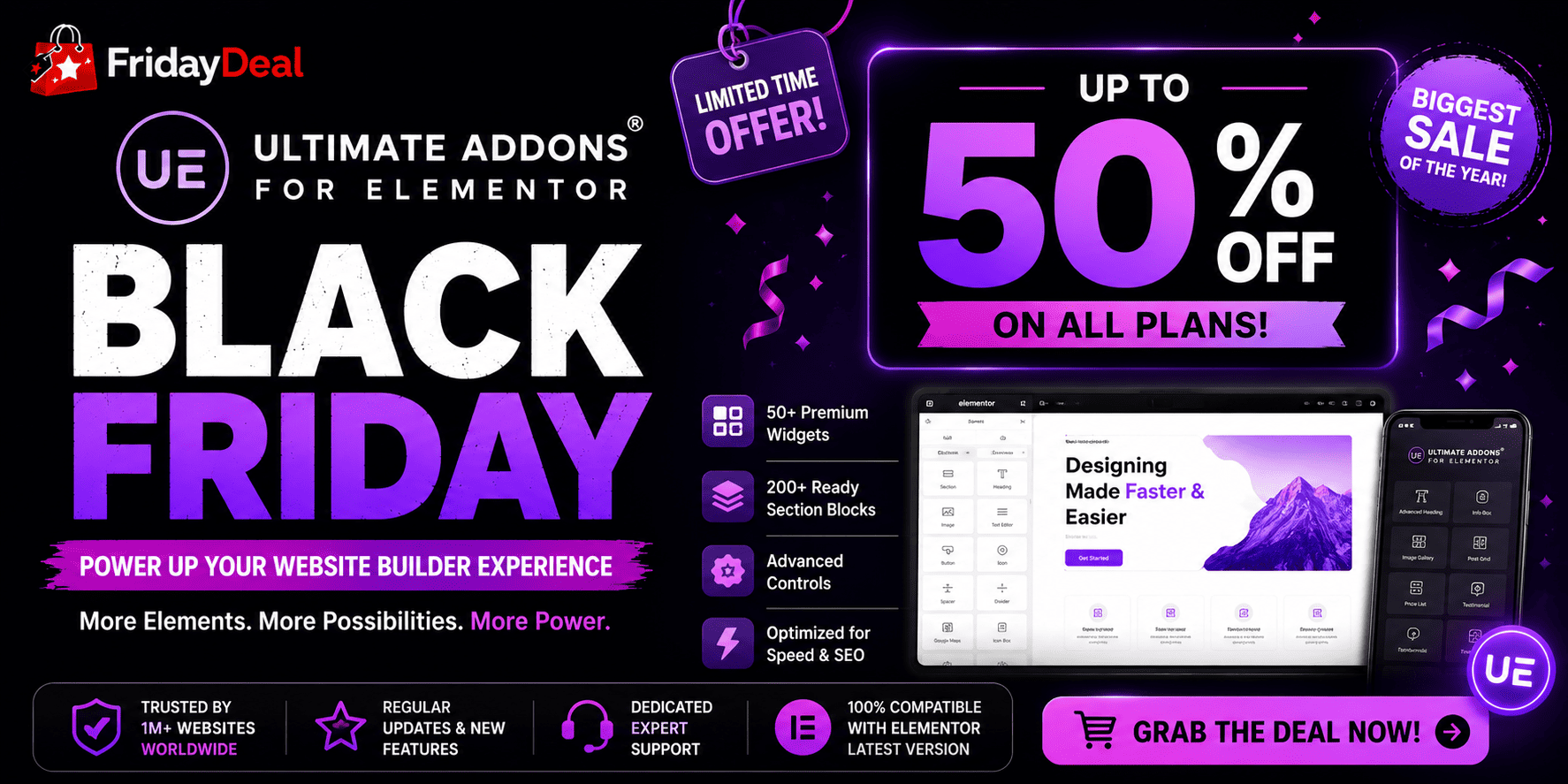 Ultimate Addons for Elementor Black Friday – Upto 50% Discount!